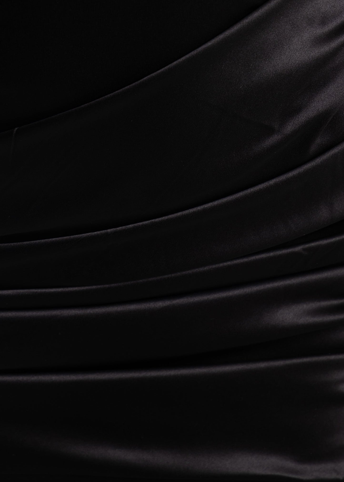 DALIA - Romantic Satin Mini Dress - Black