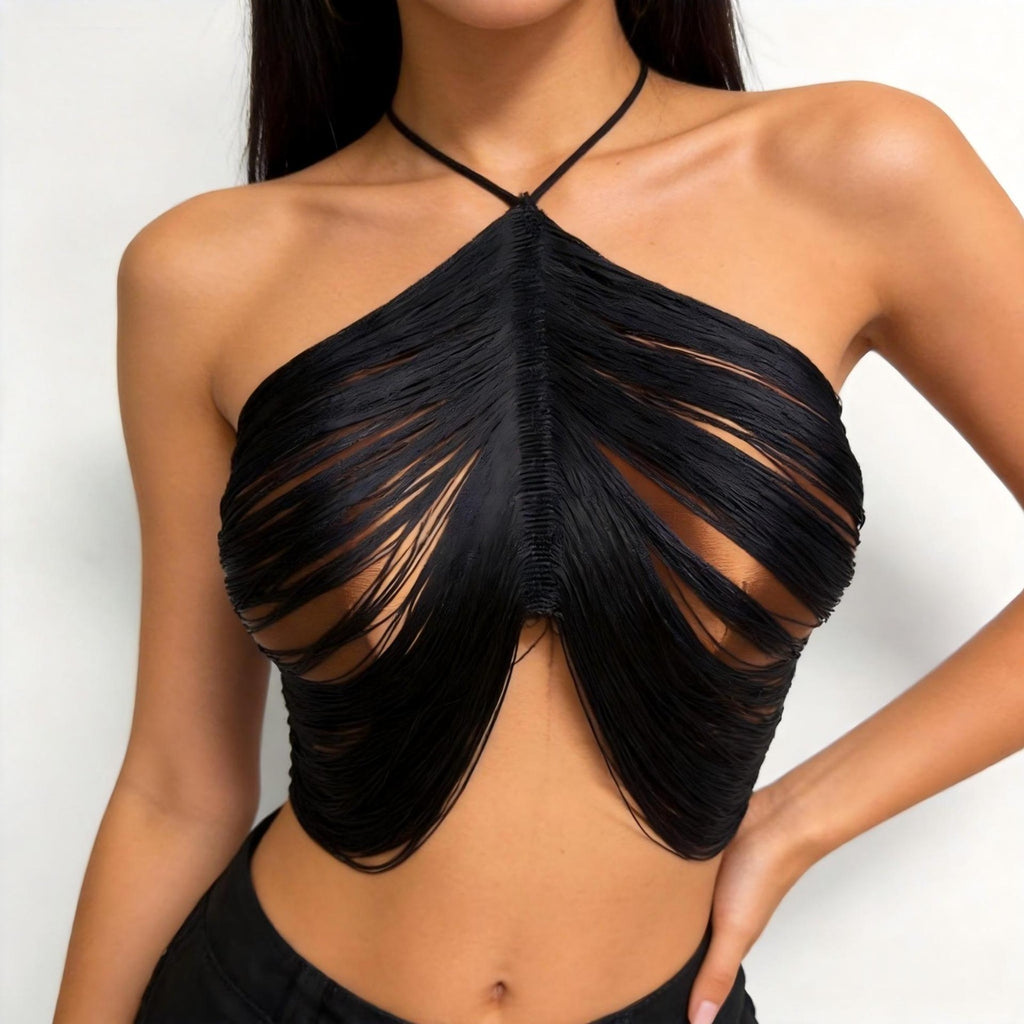 DALIA - Festival Fringe Top - Black
