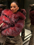 DALIA - Wolfe Fur Coat - Cherry