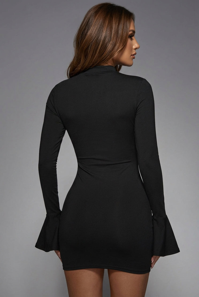 DALIA - Cut-Out Mini Dress - Black
