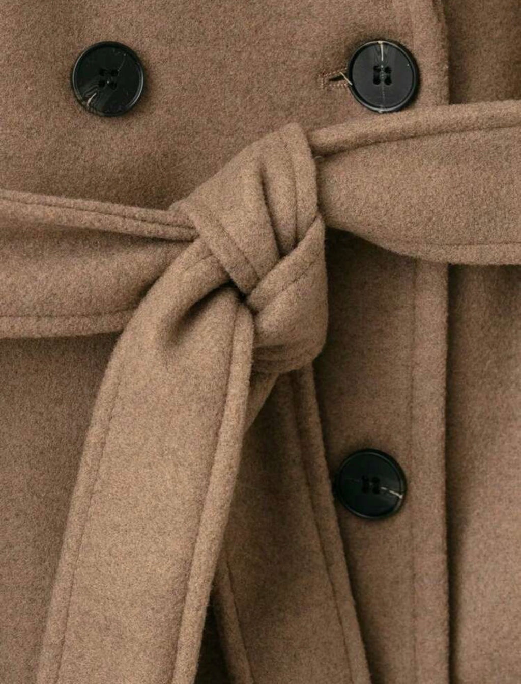 DALIA – Classic Belted Long Coat – Brown