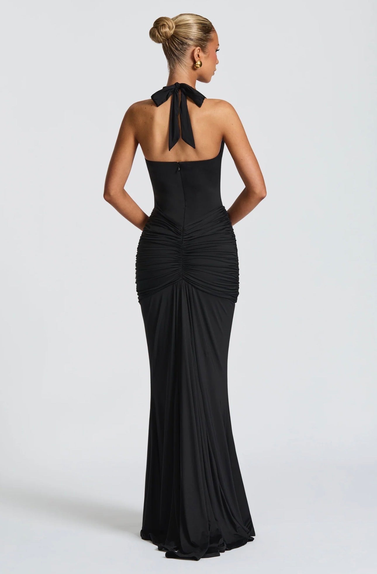 DALIA - Chic Long V-Cut Dress