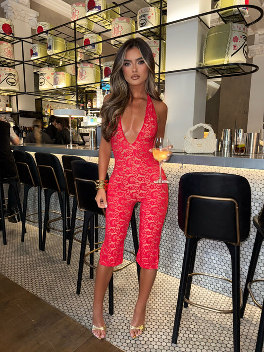 DALIA - Capri Jumpsuit - Red