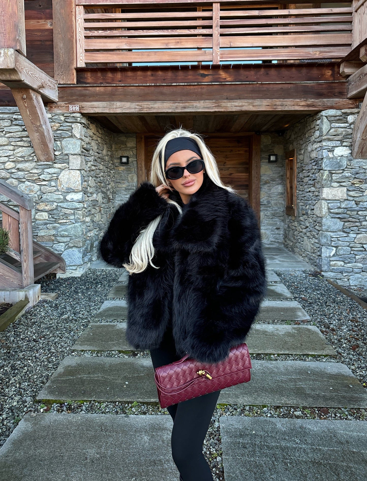 DALIA - Oversized jas van imitatiebont