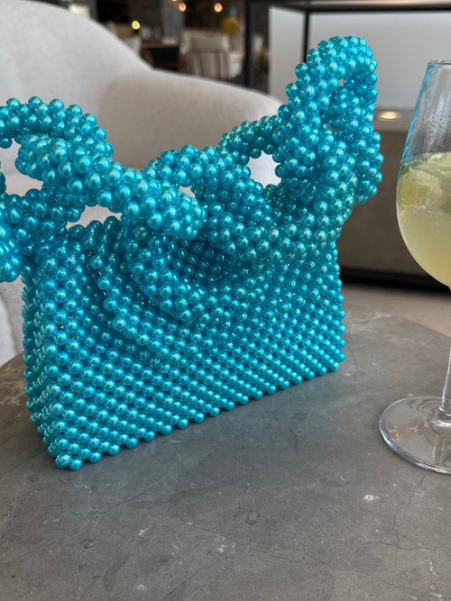 DALIA - Beaded Bag - Blue
