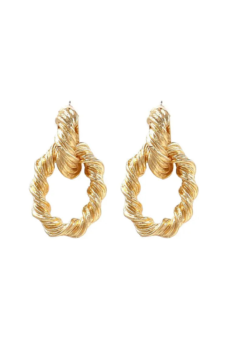DALIA - Grain Spiral Golden Earrings