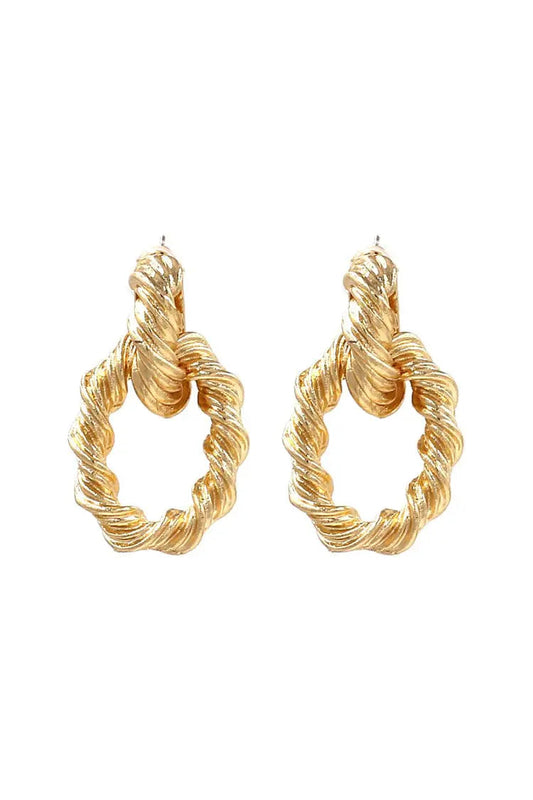Grain Spiral Golden Earrings