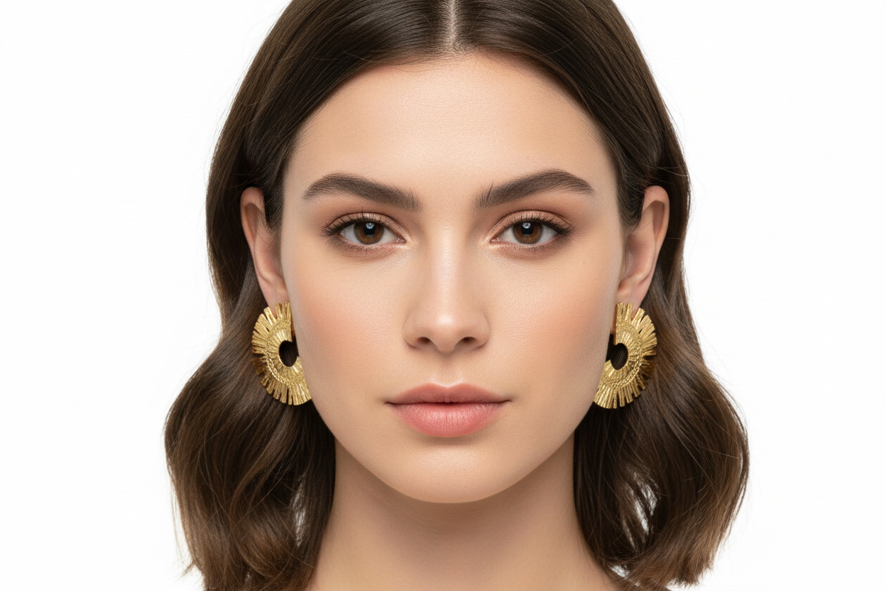 DALIA- Złote kolczyki półkoliste