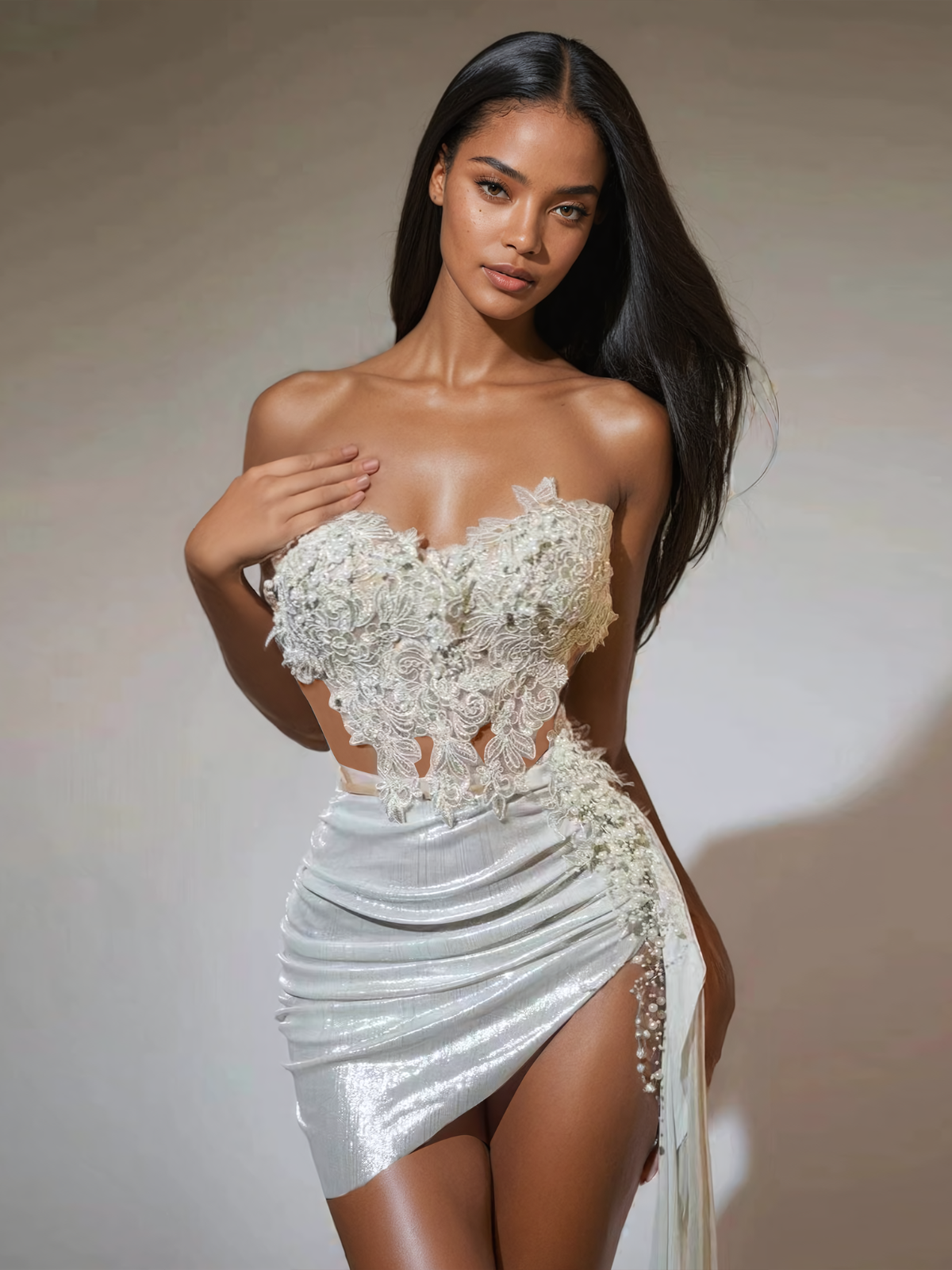 DALIA - Exclusive Strapless Ruched Skirt Set