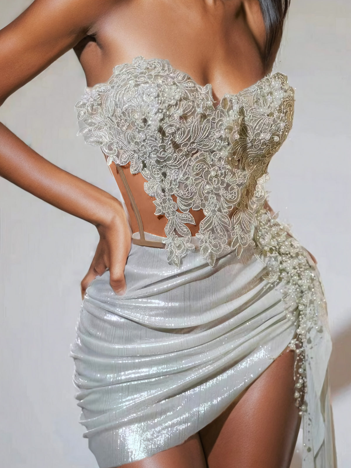 DALIA - Exclusive Strapless Ruched Skirt Set