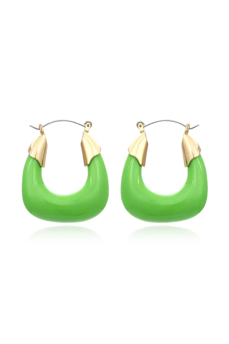 Maelira Green Resin Earrings