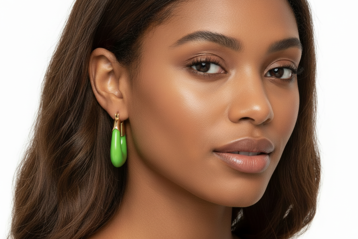 DALIA - Maelira Green Resin Earrings