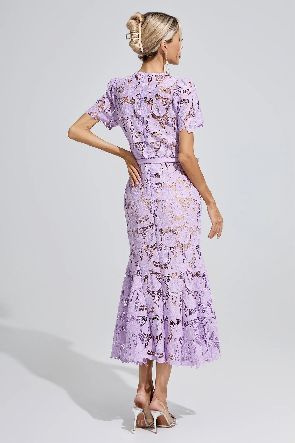 DALIA - Lace Mermaid Maxi Dress - Purple