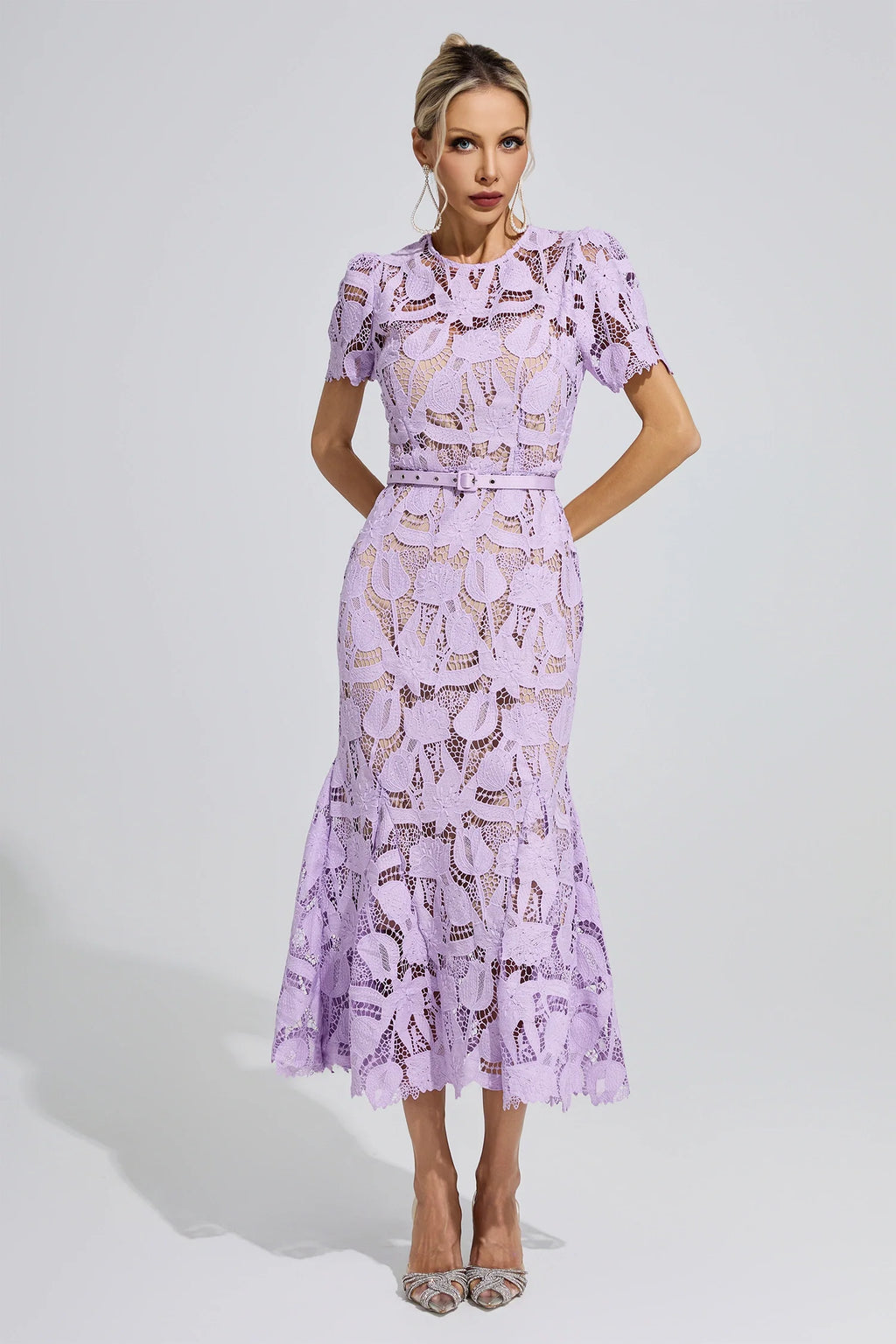 DALIA - Lace Mermaid Maxi Dress - Purple