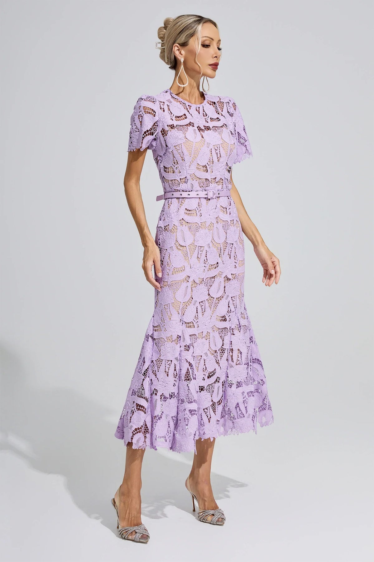 DALIA - Lace Mermaid Maxi Dress - Purple