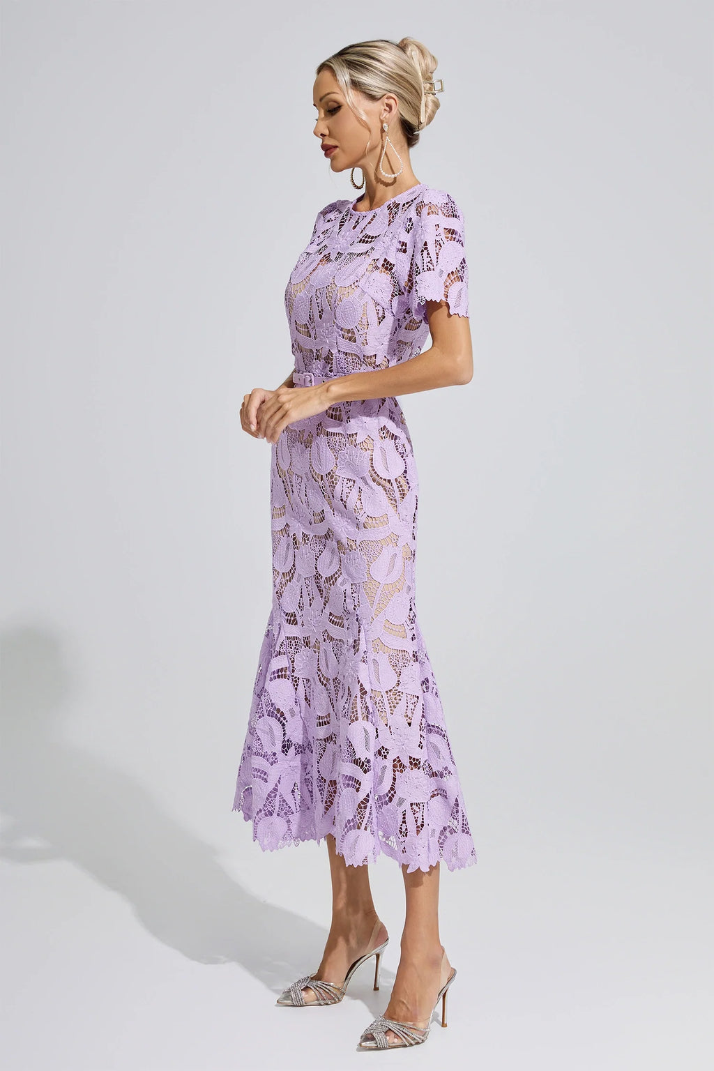 DALIA - Lace Mermaid Maxi Dress - Purple