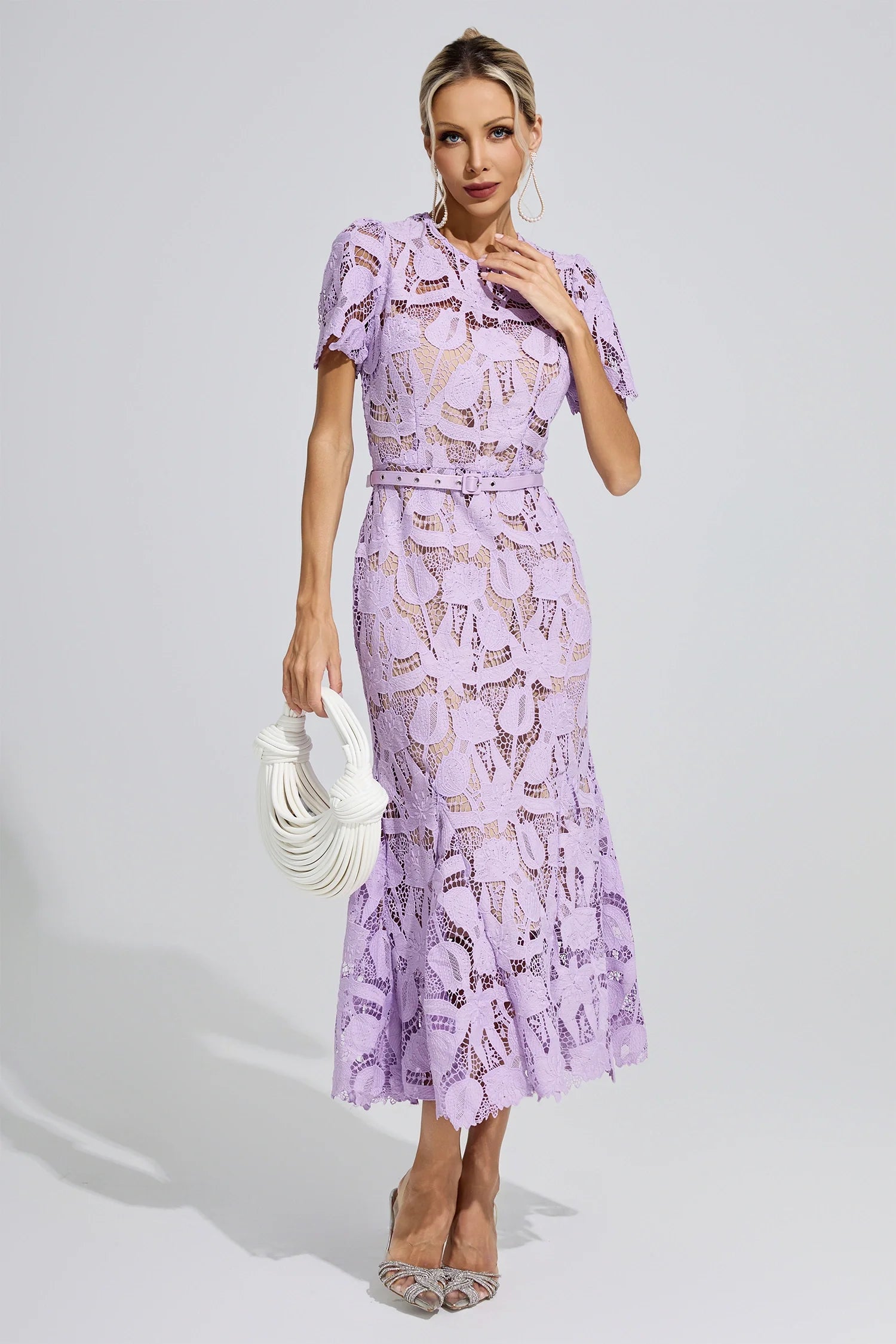 DALIA - Lace Mermaid Maxi Dress - Purple