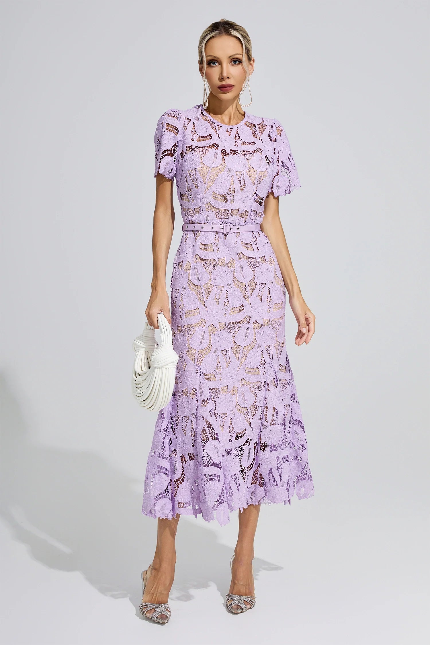 DALIA - Lace Mermaid Maxi Dress - Purple