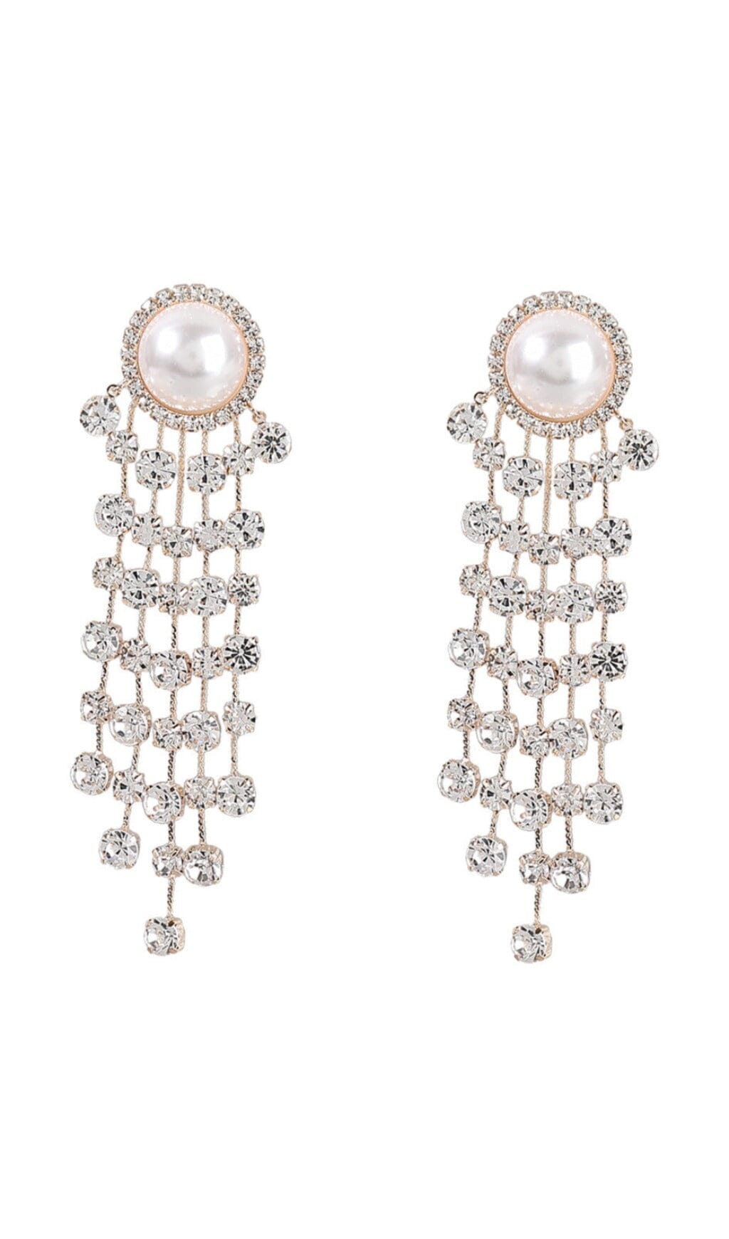 DALIA - Pearl Crystal Tassel Earrings