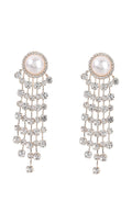 DALIA - Pearl Crystal Tassel Earrings