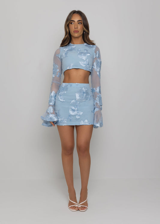 DALIA - Love Ignited Long Sleeve Two Piece - Blue