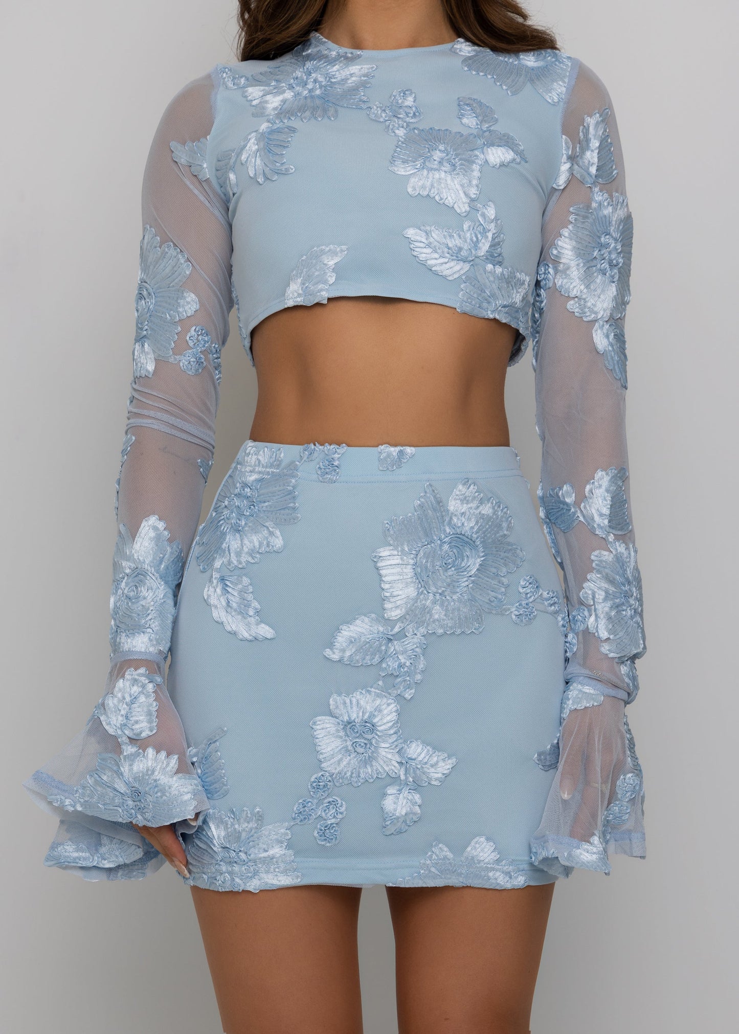 DALIA - Love Ignited Long Sleeve Two Piece - Blue