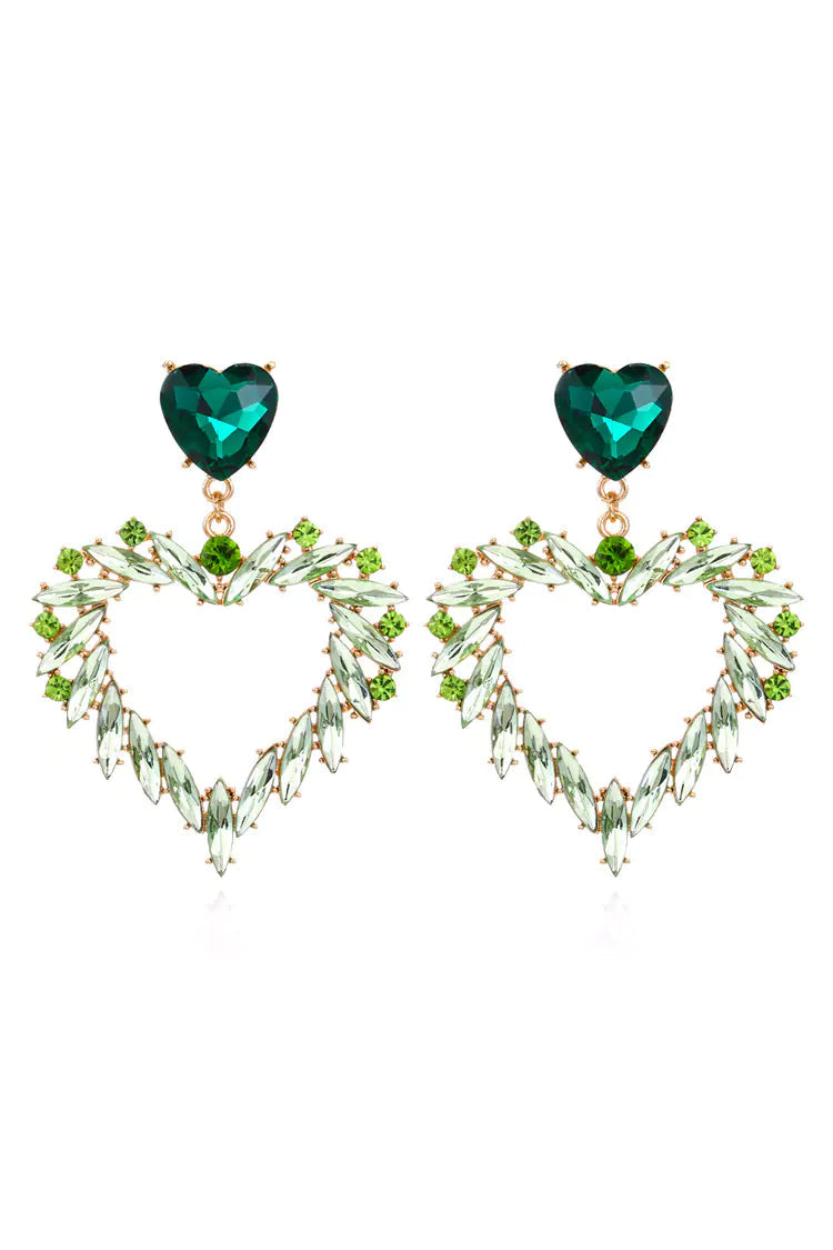 DALIA - Green Heart Earrings