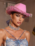 DALIA - Rhinestone Fringe Cowboy Hat