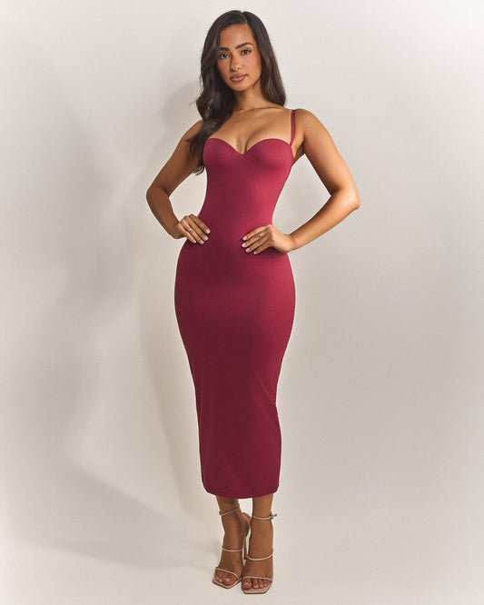 DALIA - Sculpt Midaxi - Red