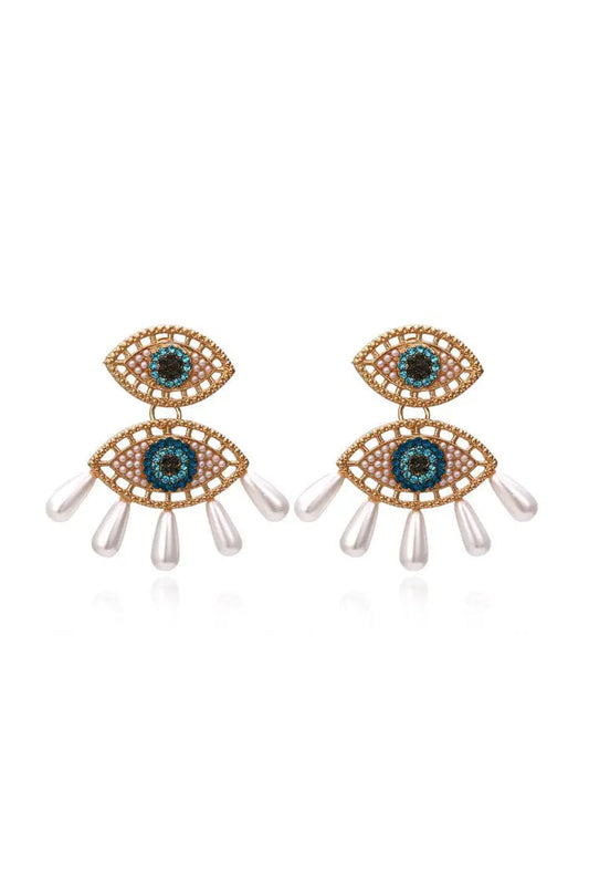 Nimat Devil's Eye Pearl Earrings