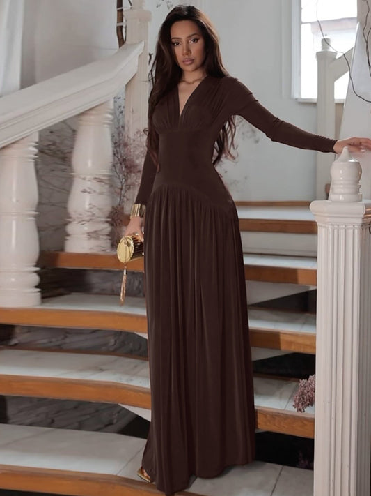 DALIA - Klassieke, tijdloze maxi-jurk voor binnen