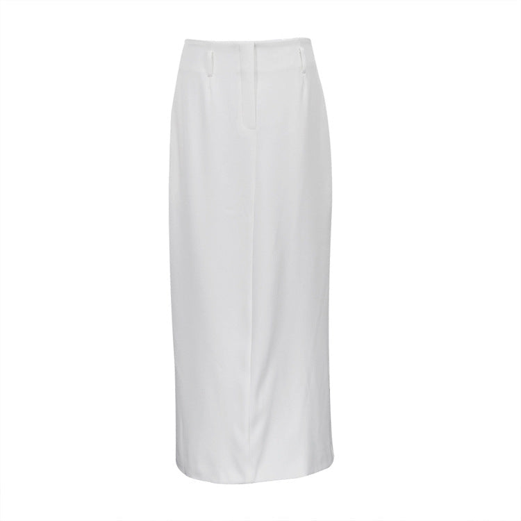 DALIA - Classic White High-waisted Maxi Skirt