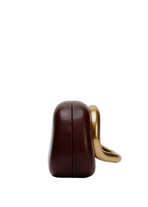 DALIA - Metal Box Bag in Burgundy