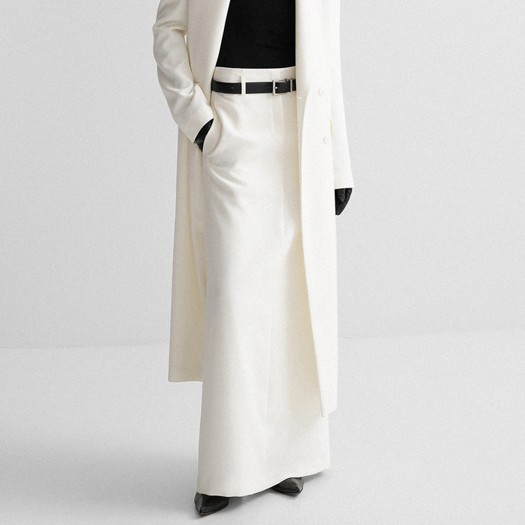 DALIA - Classic White High-waisted Maxi Skirt