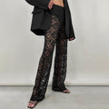 DALIA - Mysterieuze, verleidelijke flared broek met kant 