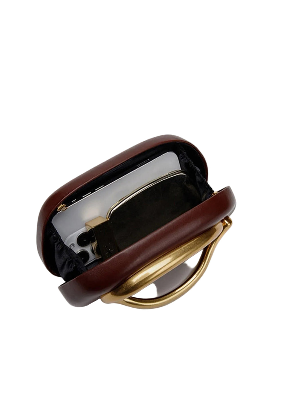 DALIA - Metal Box Bag in Burgundy