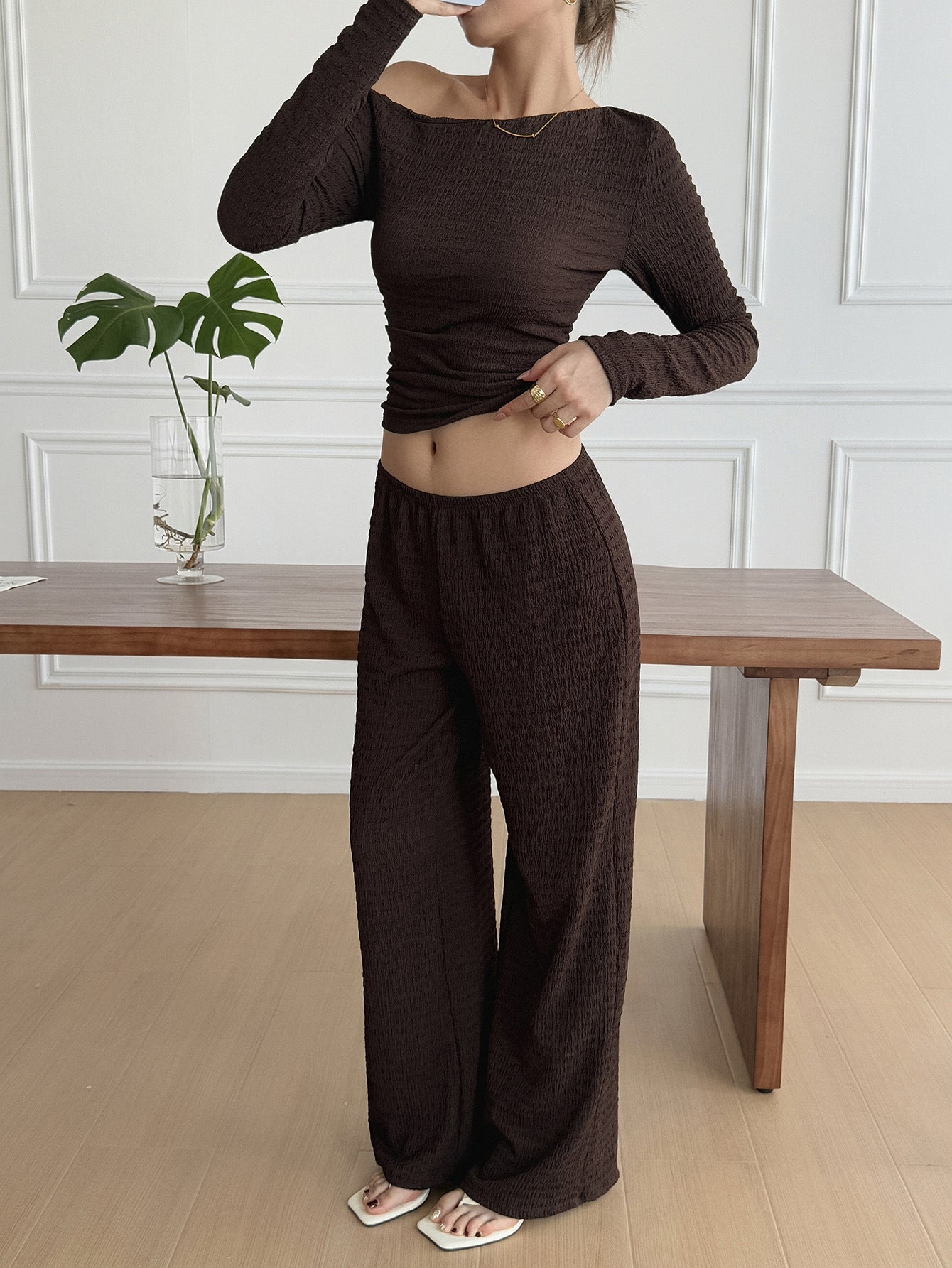 DALIA - Warm Afternoon Off-Shoulder Knit Set