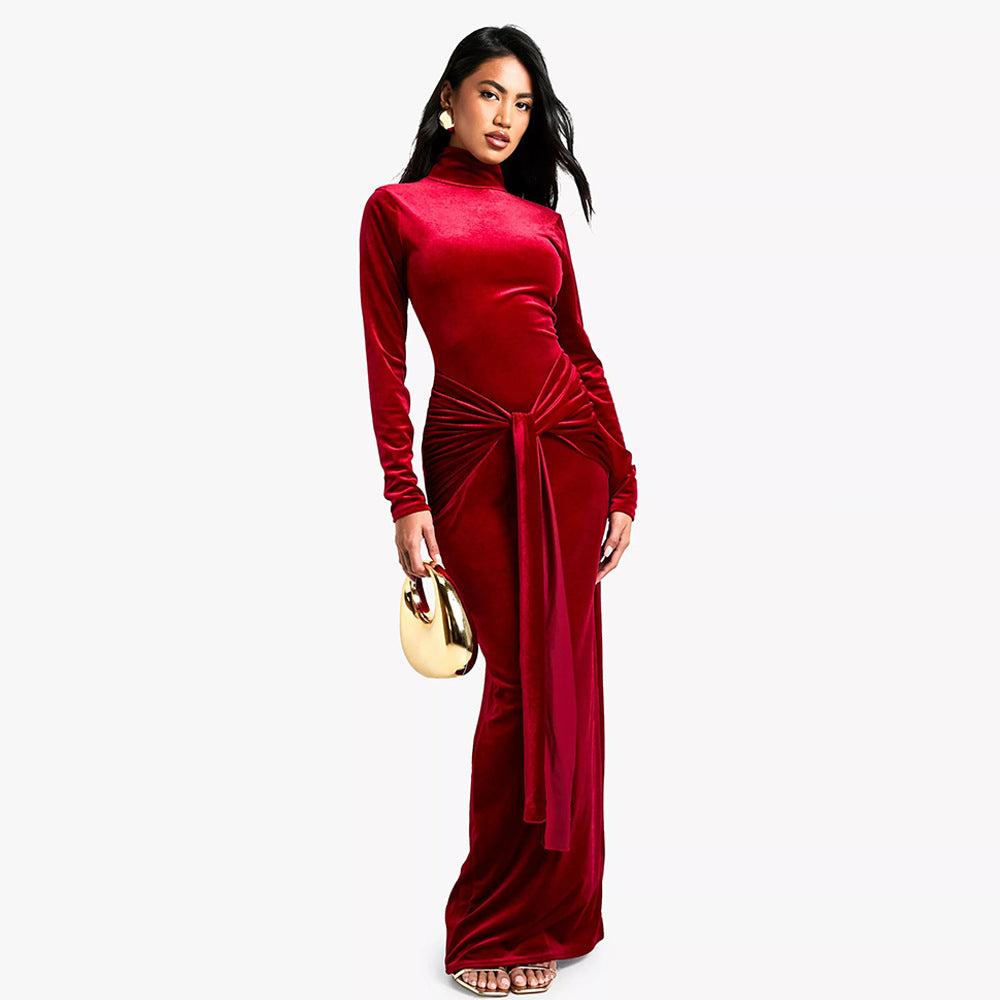 DALIA - Vintage Restaurant Gorgeous Velvet Maxi Dress