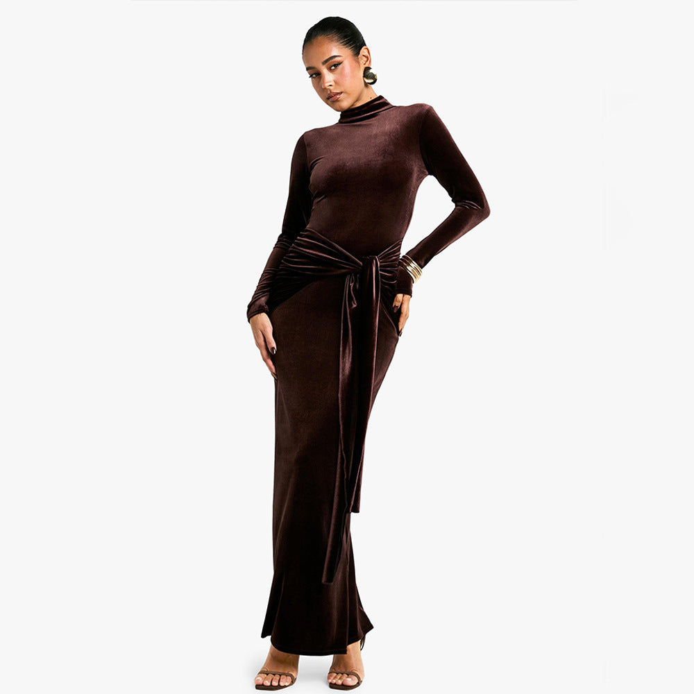 DALIA - Vintage Restaurant Gorgeous Velvet Maxi Dress