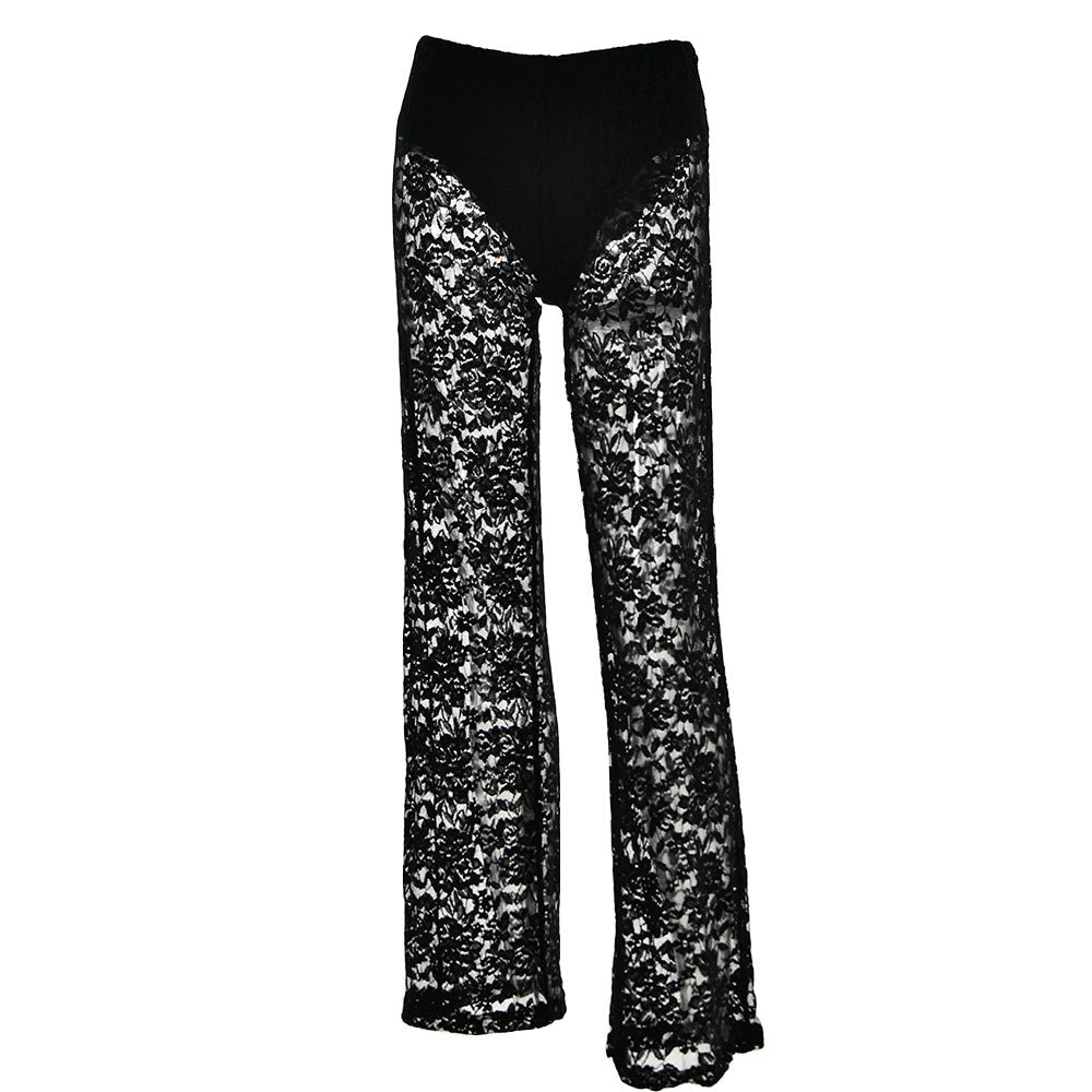 DALIA - Mysterieuze, verleidelijke flared broek met kant 
