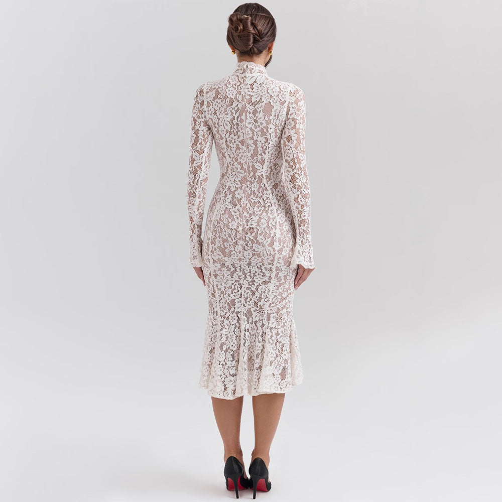 DALIA - Party Daily Charming Lace Fitted Midi Dress