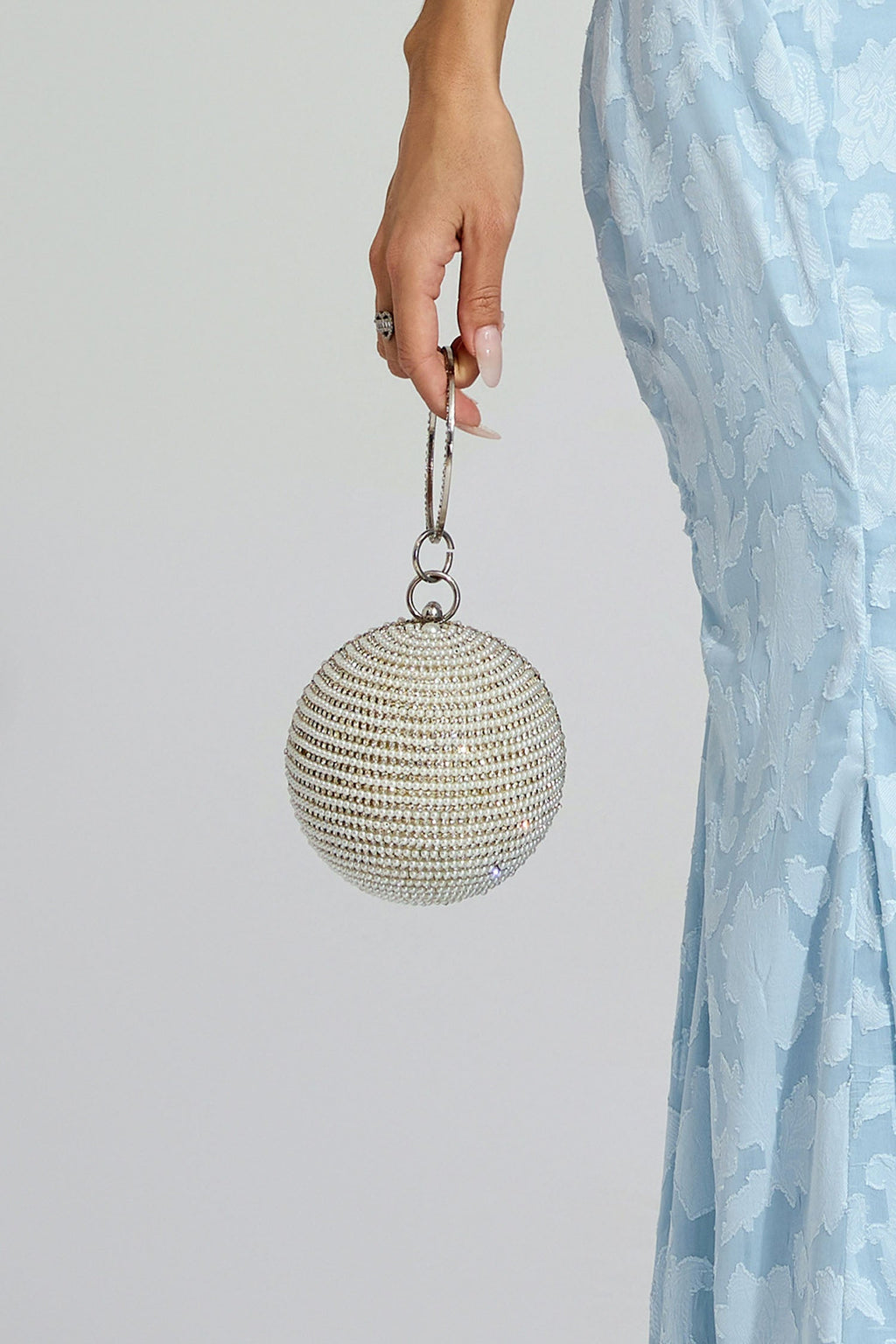 DALIA - Silver Round Ball Bag
