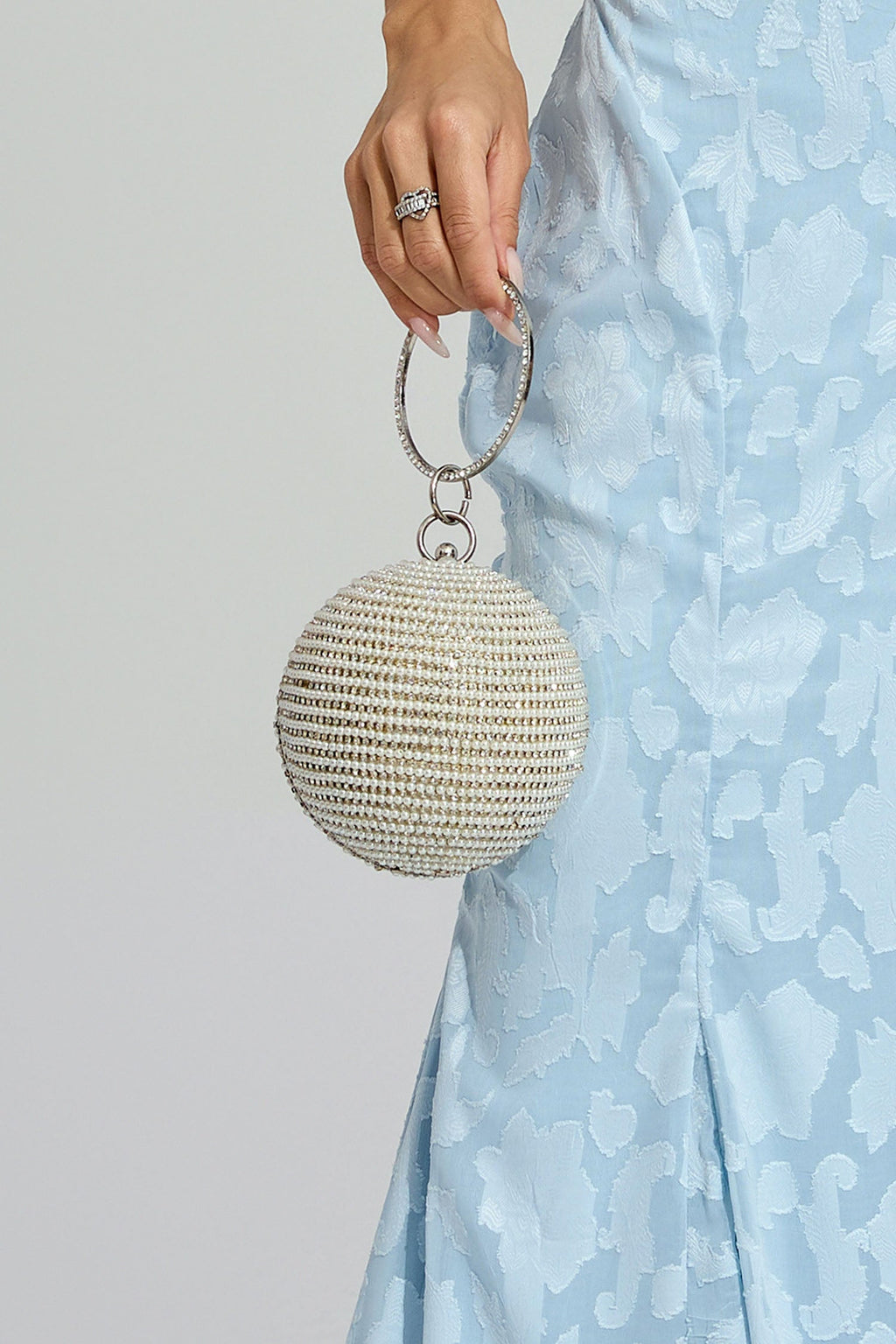 DALIA - Silver Round Ball Bag