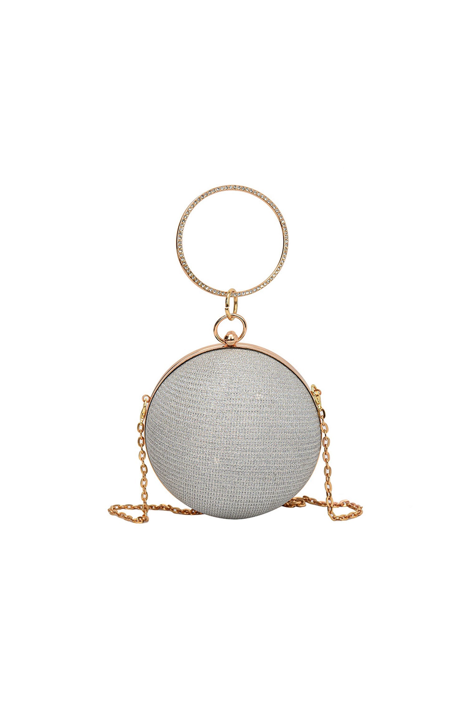 DALIA - Silver Round Ball Bag