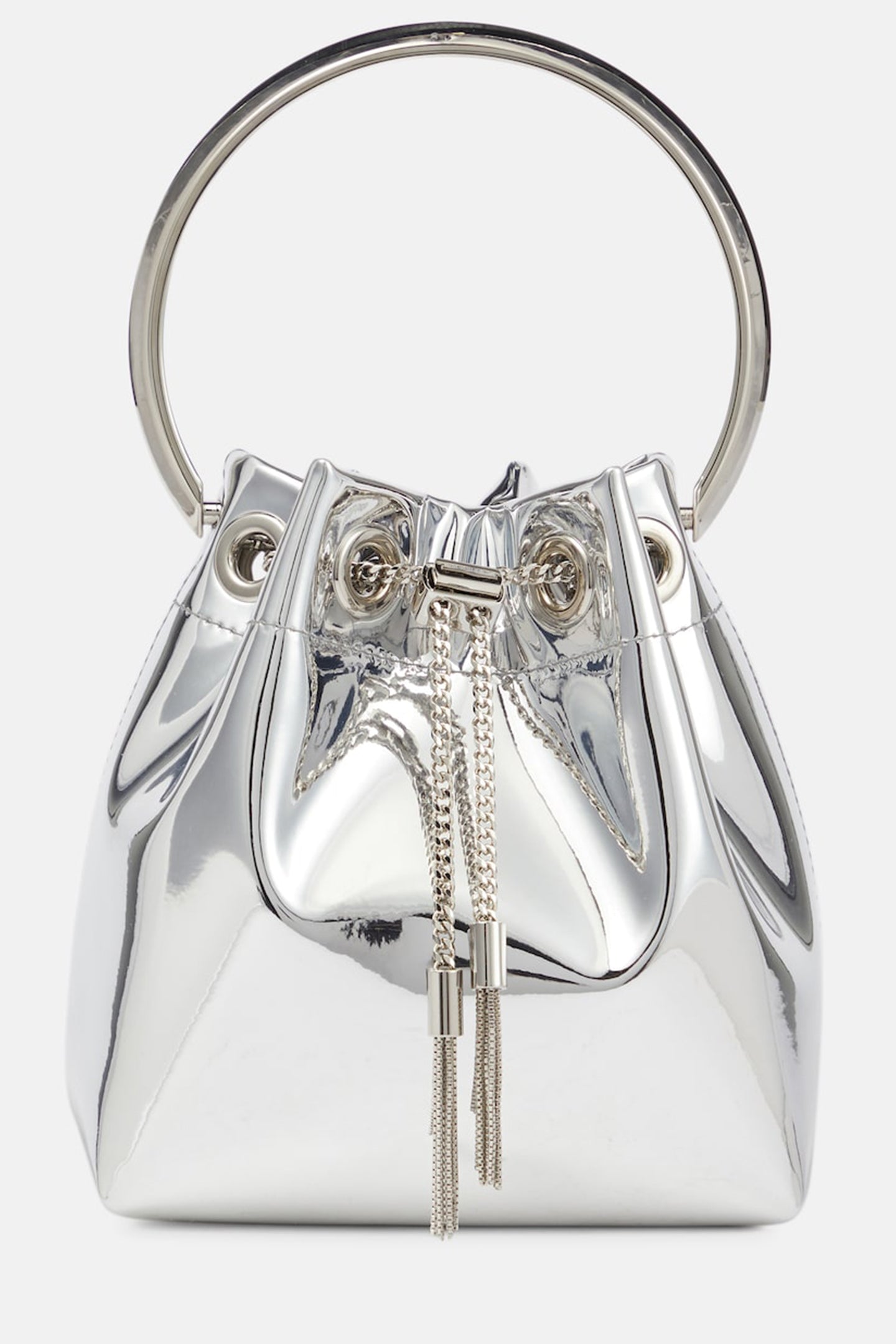 DALIA - Metallic Round Handles Bucket Bag
