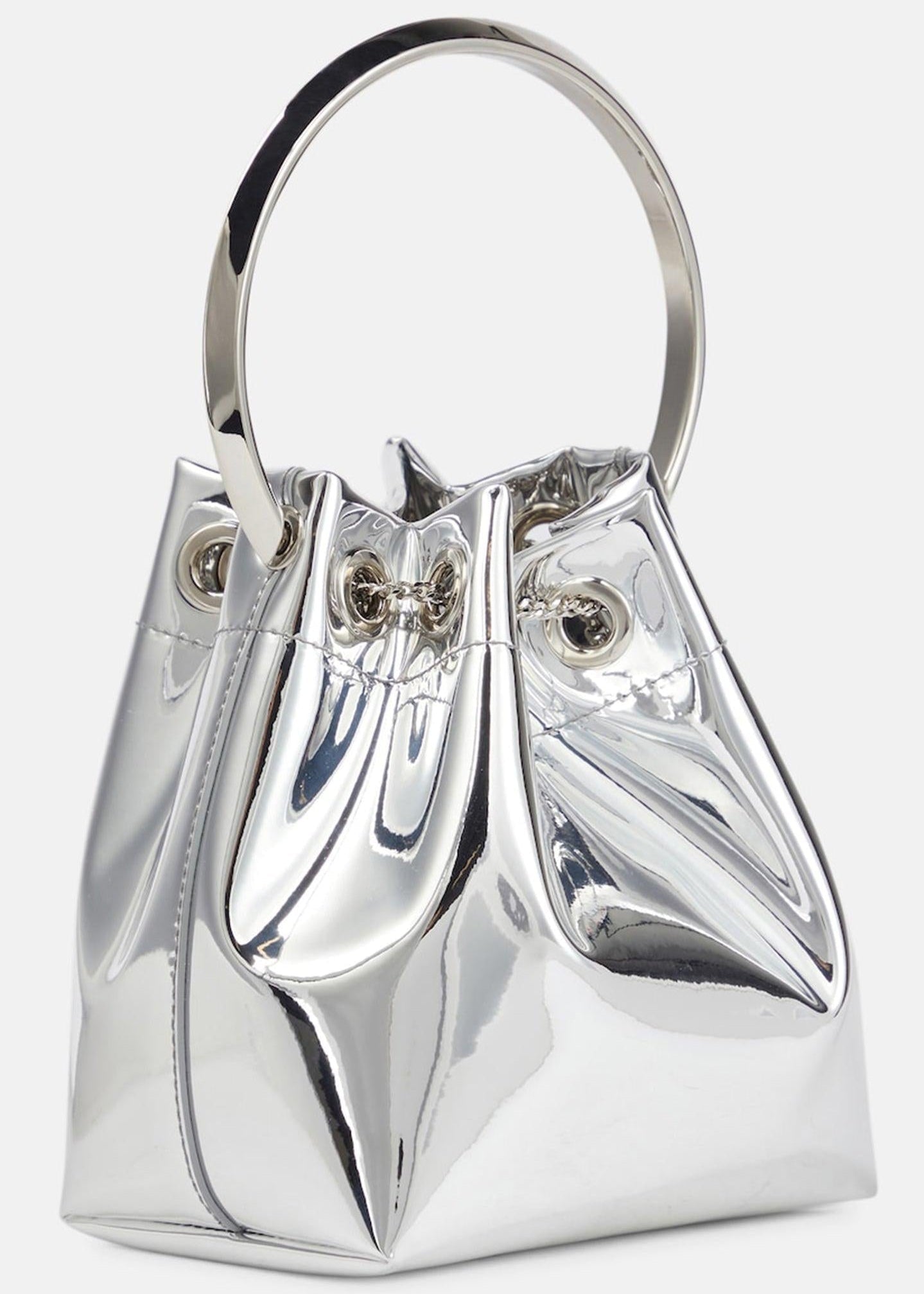 DALIA - Metallic Round Handles Bucket Bag
