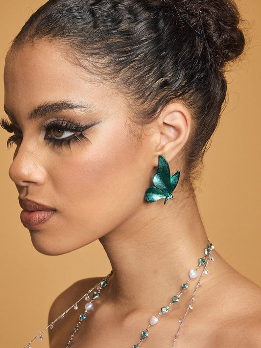 DALIA - Butterfly Earrings - Green