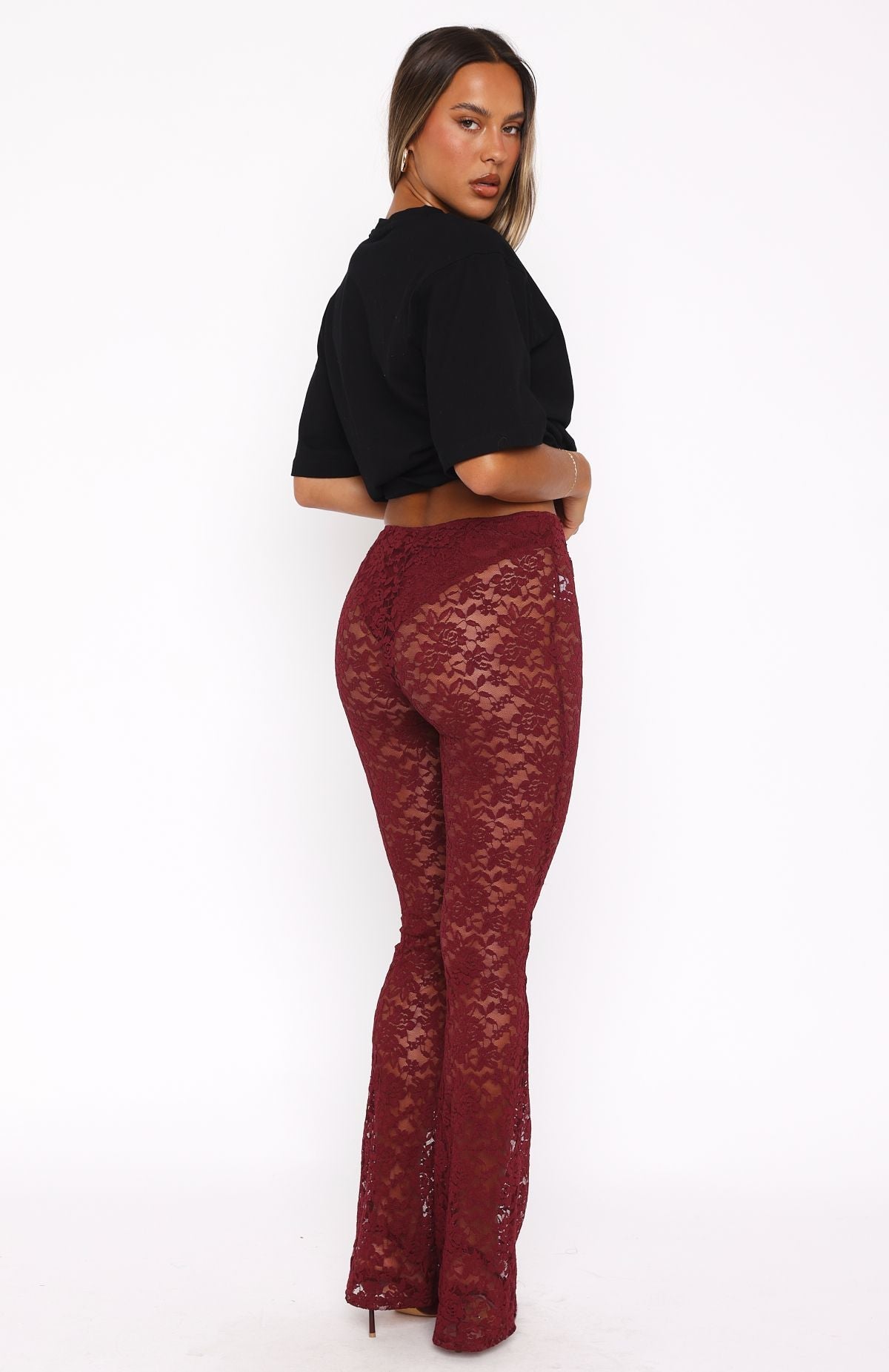 DALIA - Lace Pants Wine