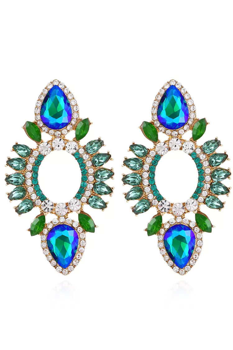 DALIA - Blue Rhinestone Earrings