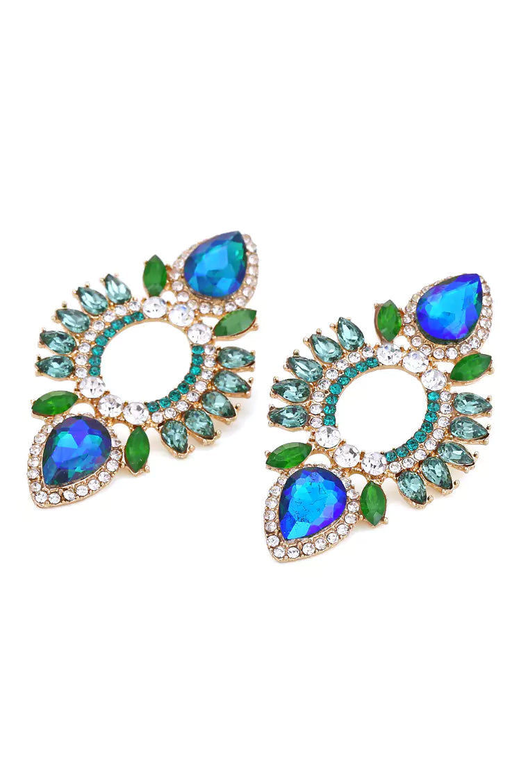 DALIA - Blue Rhinestone Earrings